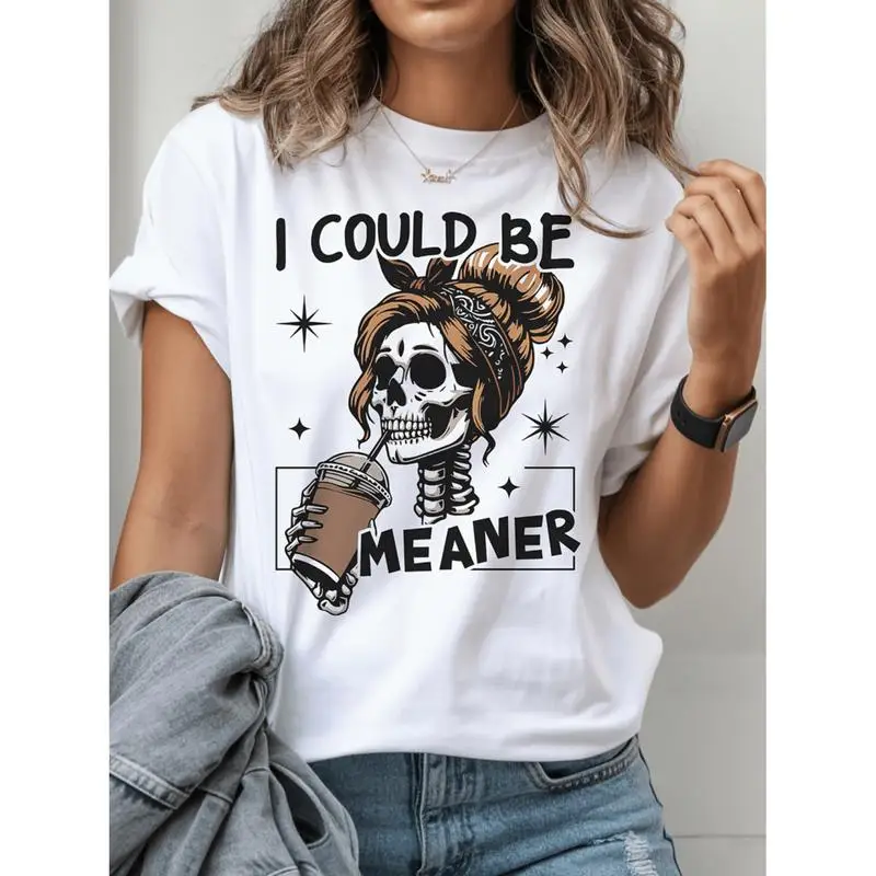 Meaner Summer Must Have Nuovo prodotto adatto per la primavera e l'estate T-shirt comoda e casual da donna Girocollo morbido