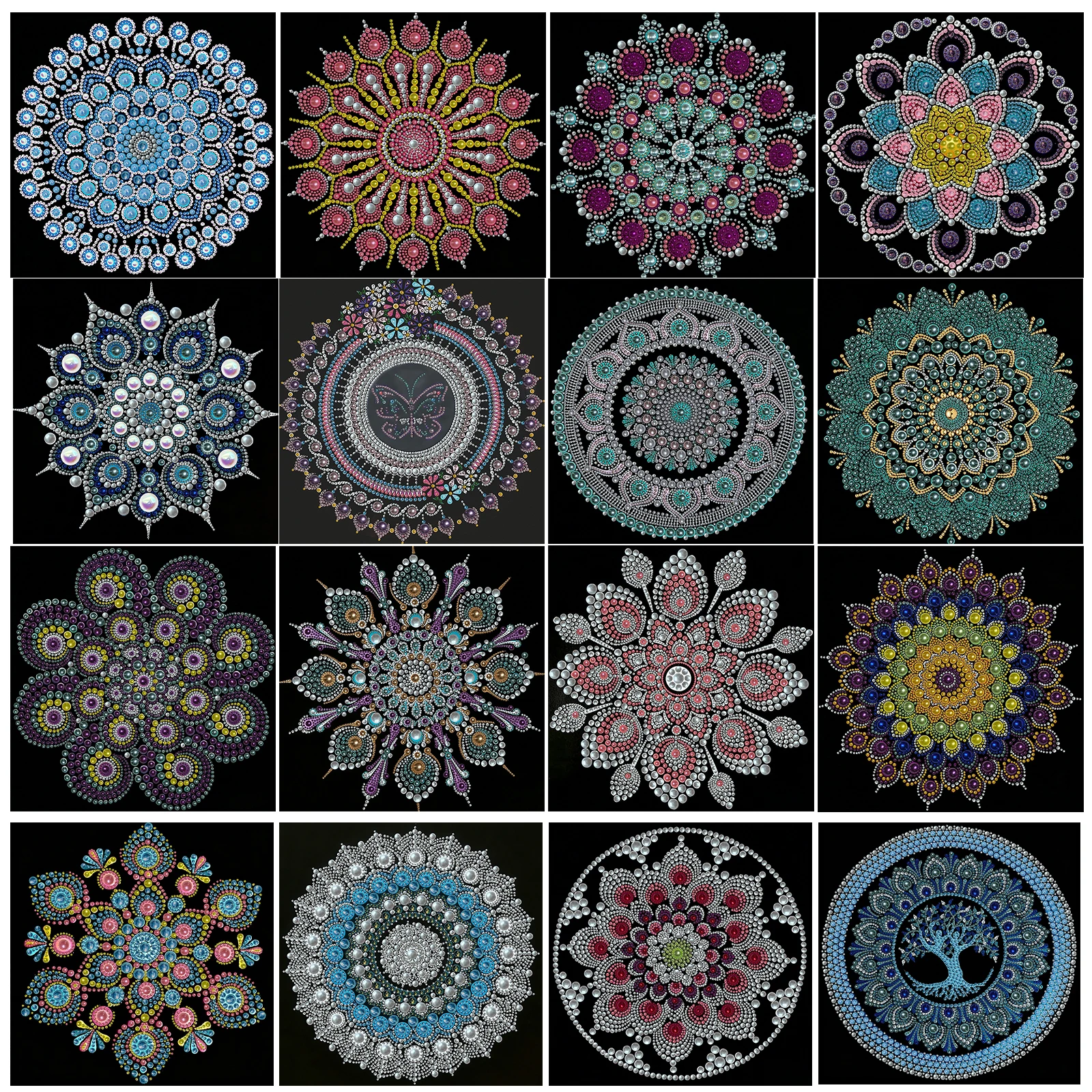 

DIY Mandala Pearl Dot Painting 25x25cm Pearl Art Painting Without Frame for Adults Beginners Home Wall Decor
