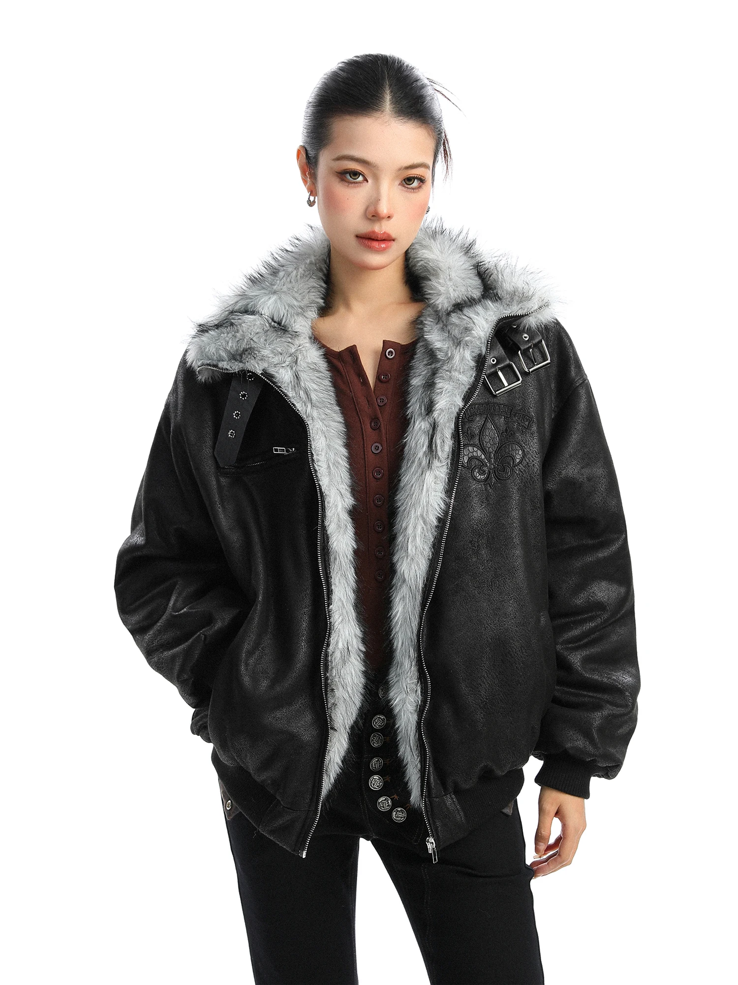 

Женское хлопковое пальто из хлопка с вышитым воротником Thiened, зимнее теплое высококачественное пальто с хлопковой подкладкой, уличное свободное пальто