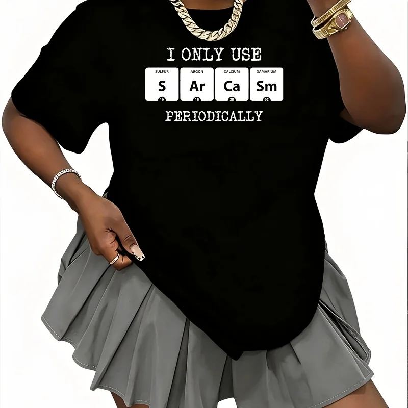 Sarcasm Funny Periodic Table Humor Chemistry Women's 100% Cotton T-Shirt Short Sleeve Top Casual Round Neck Fun Print Tee S-5Xl