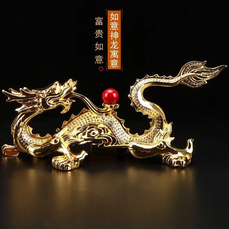 

Fashion Exquisite Home Office Company Dragon Feng Shui Brass Statue Iiving Room Decoration Gift