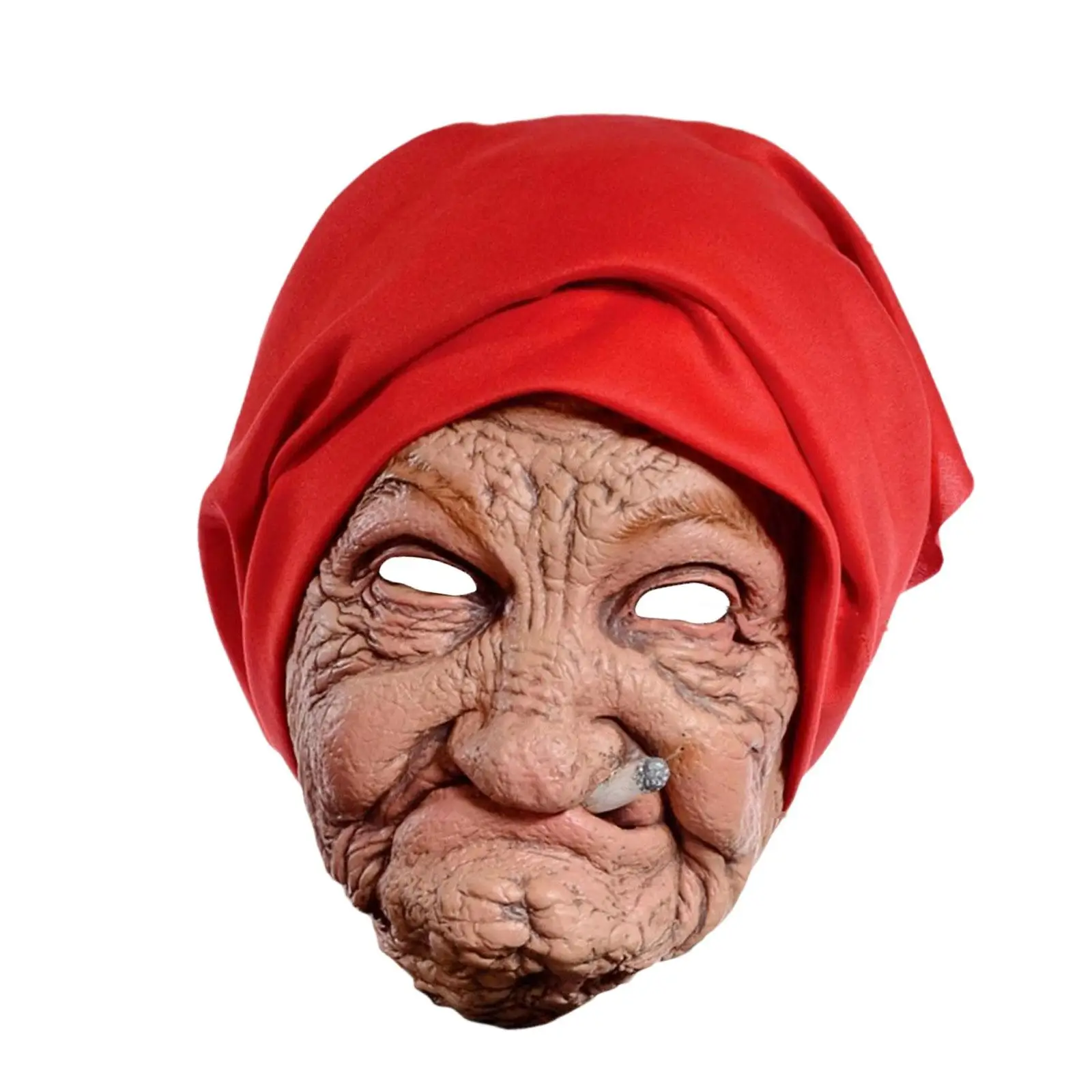 

Halloween Mask Realistic Festival Versatile Stage Performance Dress up Creepy Party Simulation Old Woman Head Mask Cosplay Prop