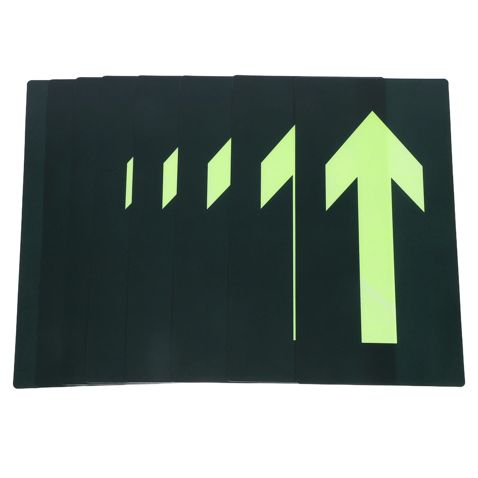 8Pcs Luminous Waterproof Exit Stickers Self Adhesive Emergency Arrow Signs for Fire Safety Evacuation Guidance in Malls