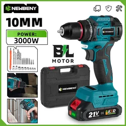 NEWBENY Brushless Impact Driver Electric Screwdriver 21+2 Torque Cordless Drill 2 Gear Speed  Tool For Makita 18V Battery Pin