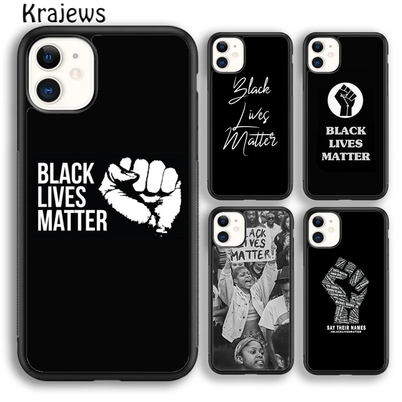 Krajews Black Lives Matter Phone Case Cover For iPhone 16 15 14 plus XS XR 11 12 mini 13 pro max coque Shell Fundas