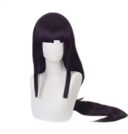 100cm Danganronpa:Trigger Happy Havoc Cosplay Mikan Tsumiki Wigs Long Purple Wavy Heat Resistant Synthetic Hair Wig + Wig Cap