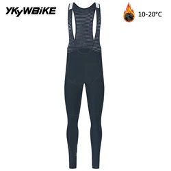 YKYWBIKE Men Cycling Tights & Pants Winter Thermal Fleece Warmth Bicycle Long Bib Pants Road Bike Tights Cycling Clothing