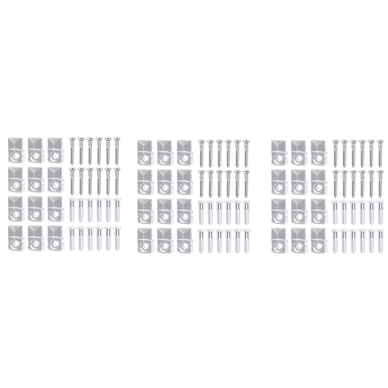 

Комплект зажимов для держателя зеркала, комплект из 66 кристально прозрачных пластиковых зажимов для зеркала, держатели зажимов для зеркала, комплект фиксаторов для стекла