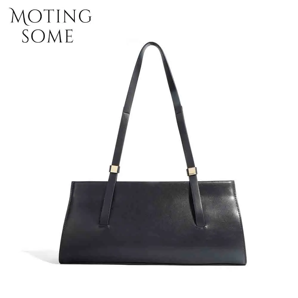 

Motingsome Chic French Style Women Saddle Bags Underarm Shoulder Leather Purses Fashion Lady Daily Bag Luxury Designer Tote 2024