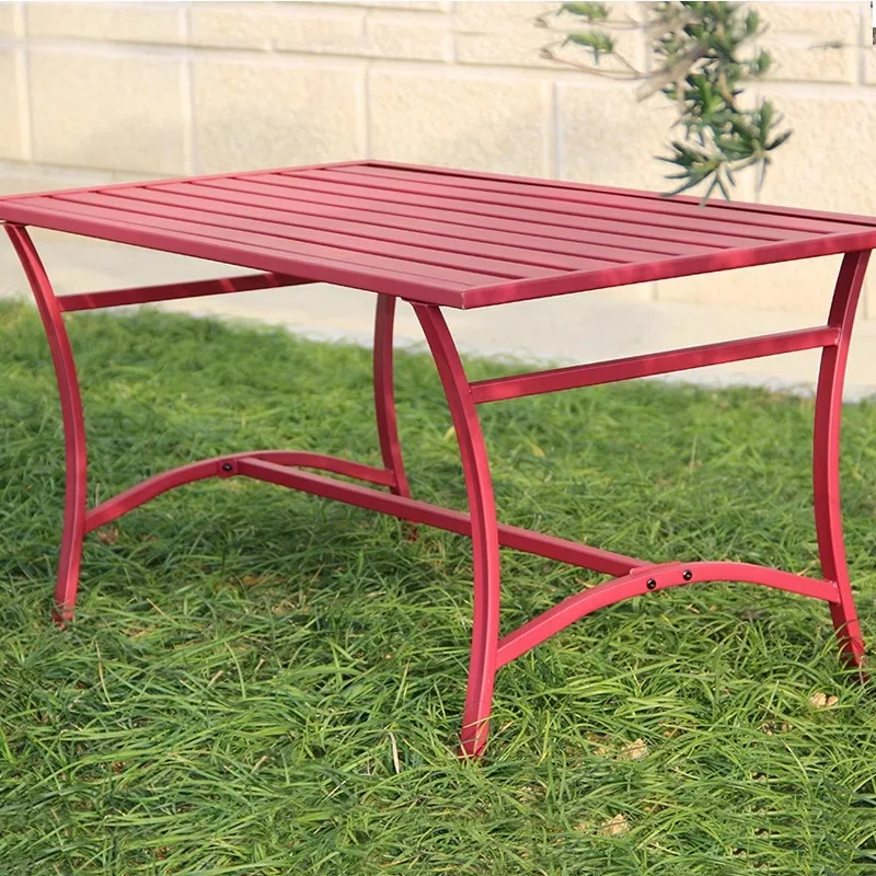 Wrought iron table, coffee table, simple outdoor table, balcony, tea table and chair combination, modern simple European stainle