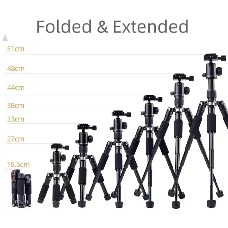 FM5S Portable Tripode Lightweight Travel Stand Tabletop Video Mini Tripod with 360 Degree Ball Head for Camera DSLR SLR