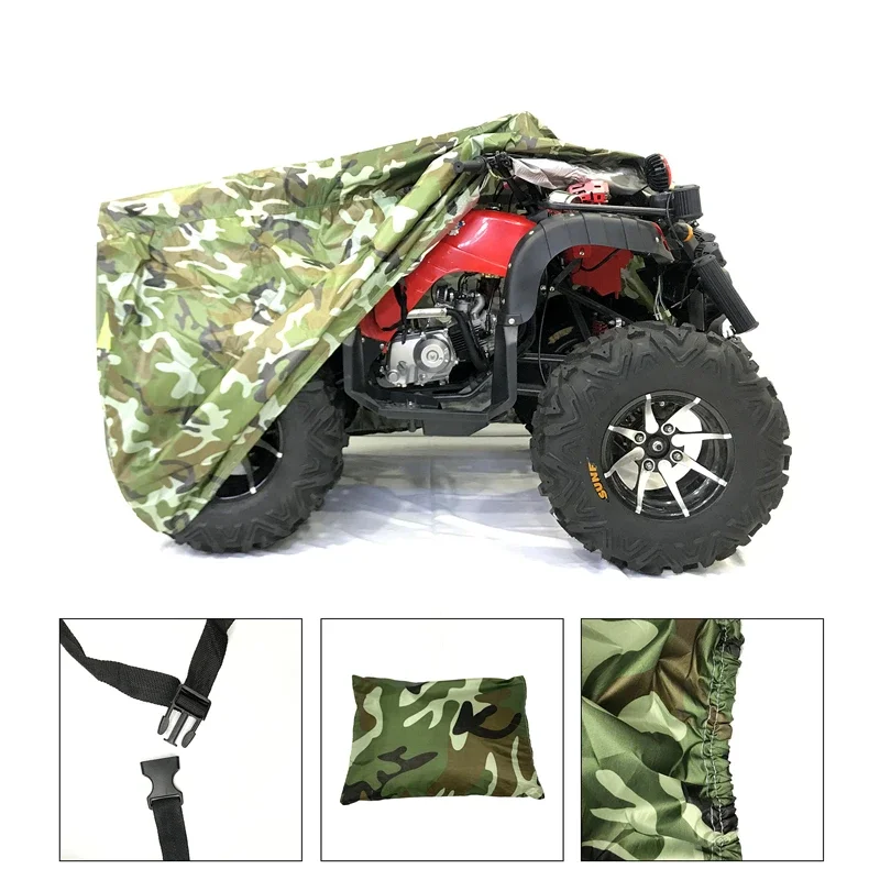 1Pc M-XXXL Size Universal 190T Beach Quad Bike ATV Camouflage Protector Cover Waterproof Rain Proof Dust Anti-UV Snowproof Cover