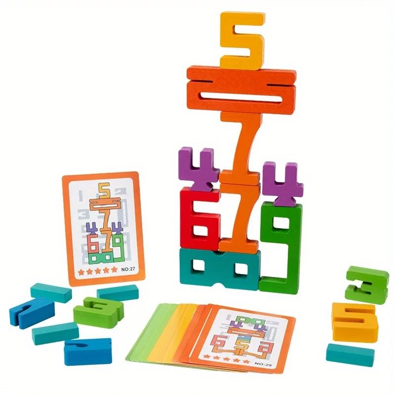 

Kids' Wooden Number Blocks: Small Math Game, Preschool Logical Toys, Safe Wood, Kindergarten Learning Aids