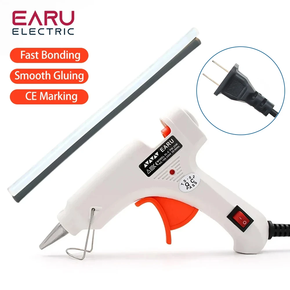 Clear Hot Melt Glue Sticks DIY Car Audio Craft Repair General Purpose Adhesive 20W EU Plug Hot Melt Glue Gun  110-220V