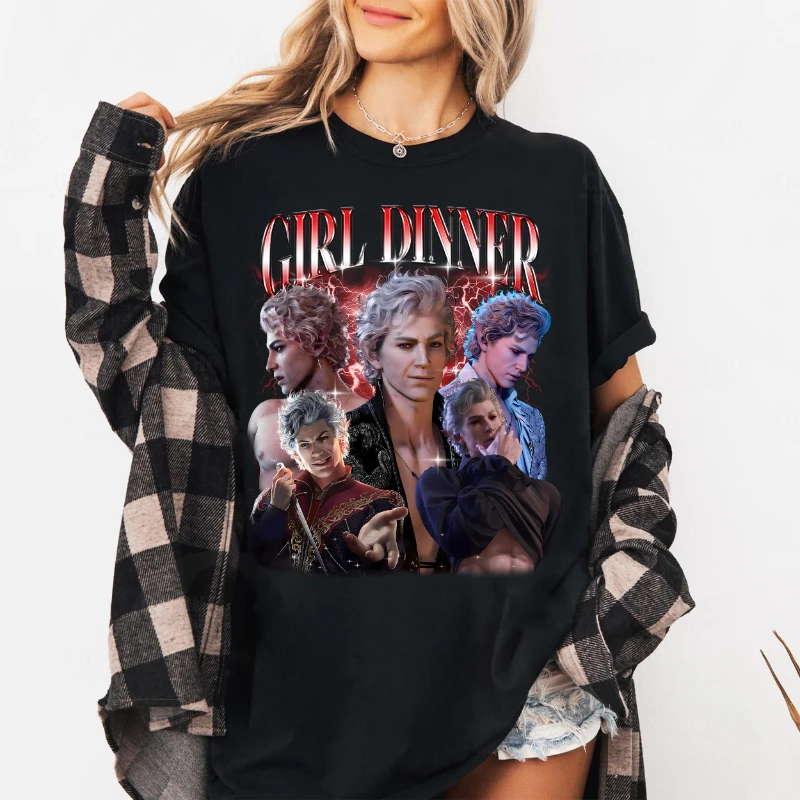 Astaroth Baldur's Gate 3 T-shirt: Vampire Descendant Pattern T-shirt  Couple Cotton Loose Streetwear Top women clothing