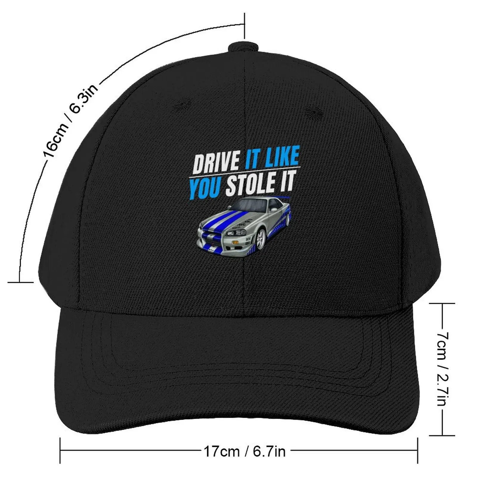 Drive it like you stole it { fast and furious Paul walker's Skyline } Baseball Cap Luxury Brand Cosplay Caps Women Men's