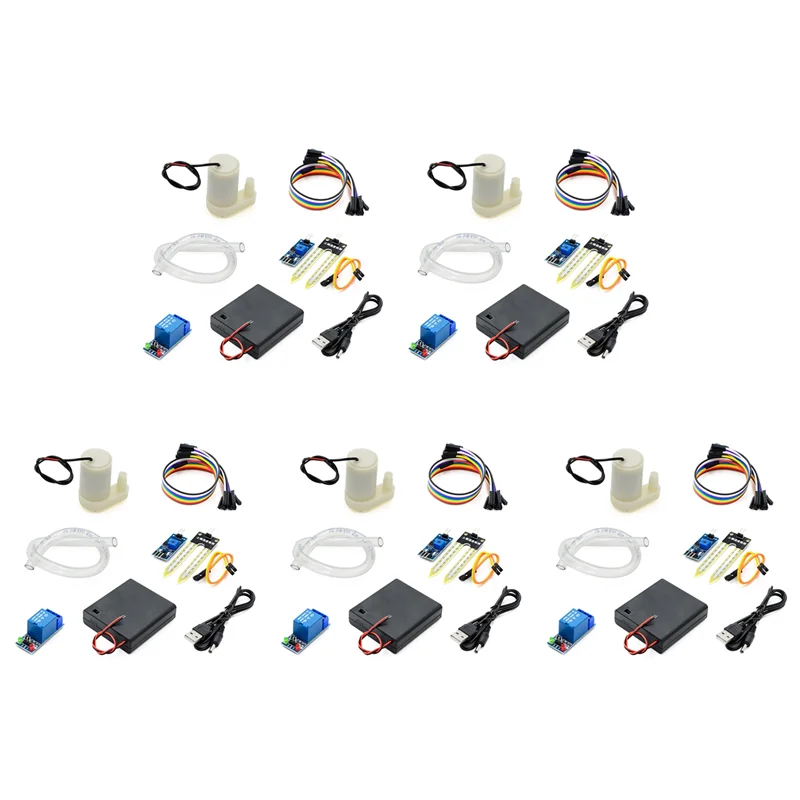 

ABZV-5Set Автоматическое орошение DIY Kit Водяной насос Обнаружение влажности почвы Садовый капельный полив Система полива