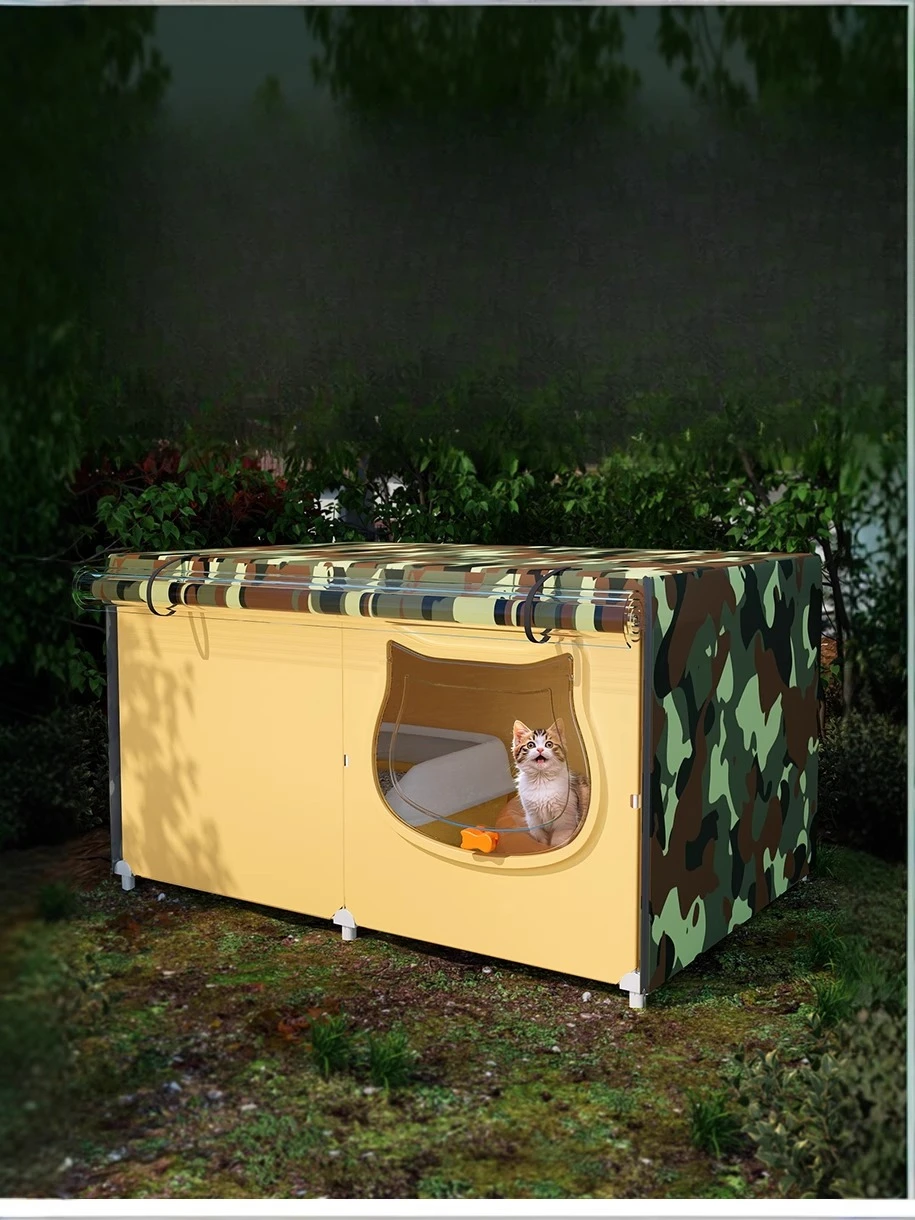 

Зимнее уличное бродячее кошачье гнездо, непромокаемая безопасность, большая палатка для кошачьего домика на открытом воздухе