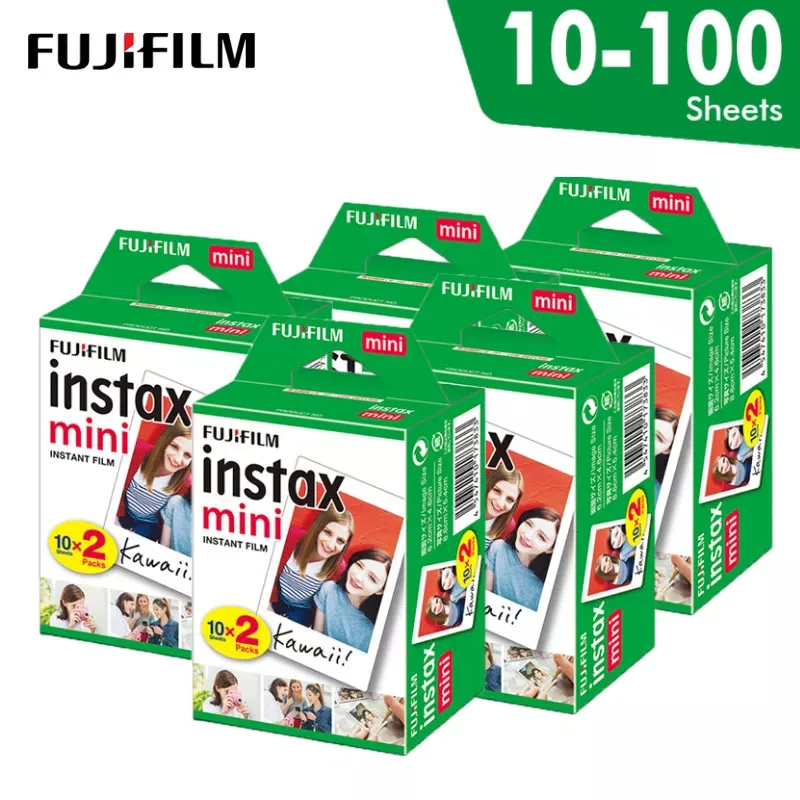 New10/20/40/60/80/100 Sheets Fujifilm instax Mini 11 9 3 Inch White Edge FilmsFor Instant Mini Camera 11 9 25 50s 90 Photo Paper