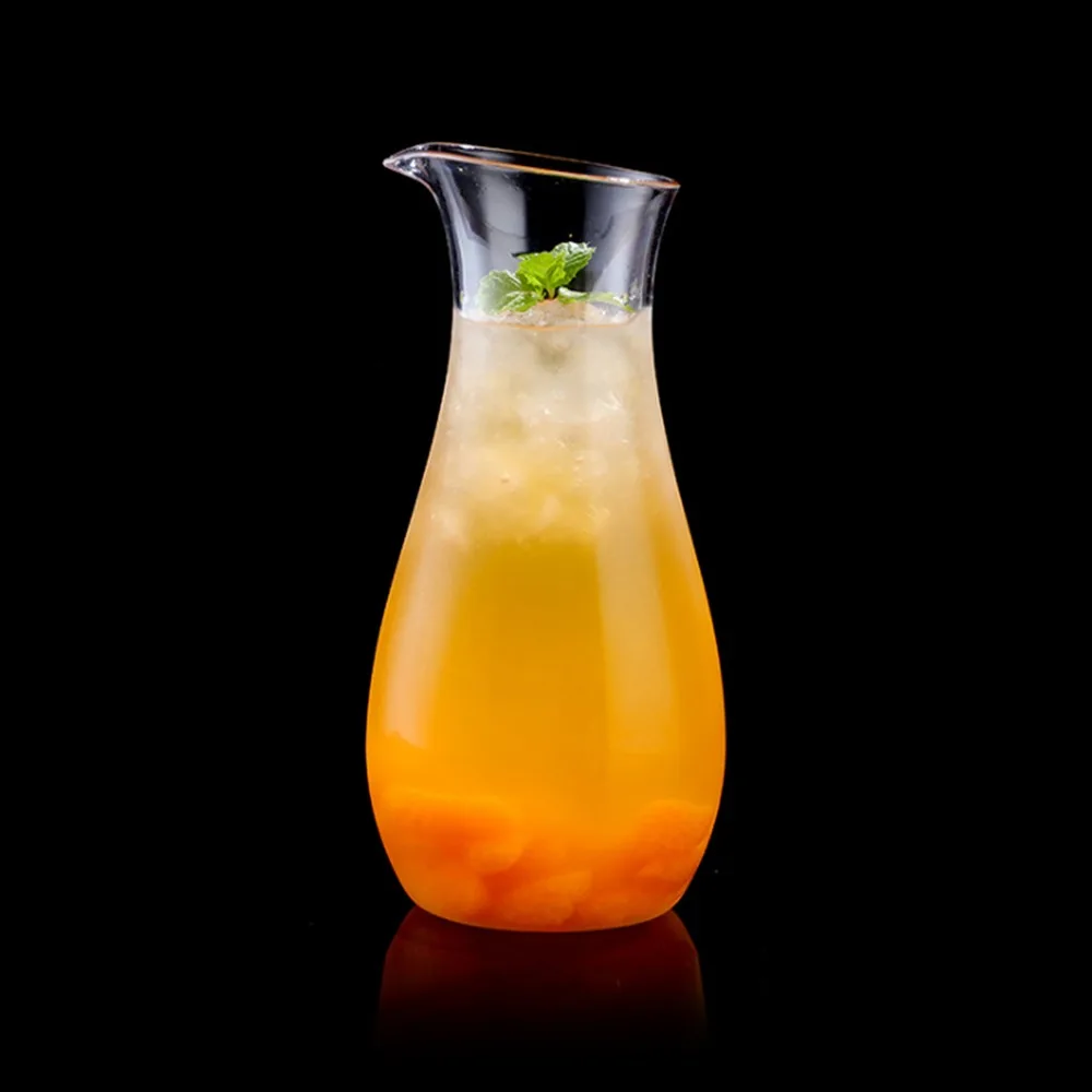 Container Transparent Juice Bottle Narrow Neck Divided Hip Flask Beverage Carafe Wine Carafe Fridge
