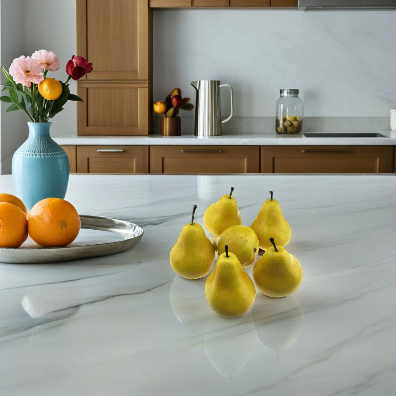 

9 Pcs Artificial Fruit Decoration Fake Pear Adornment Decorations Yellow Decorative