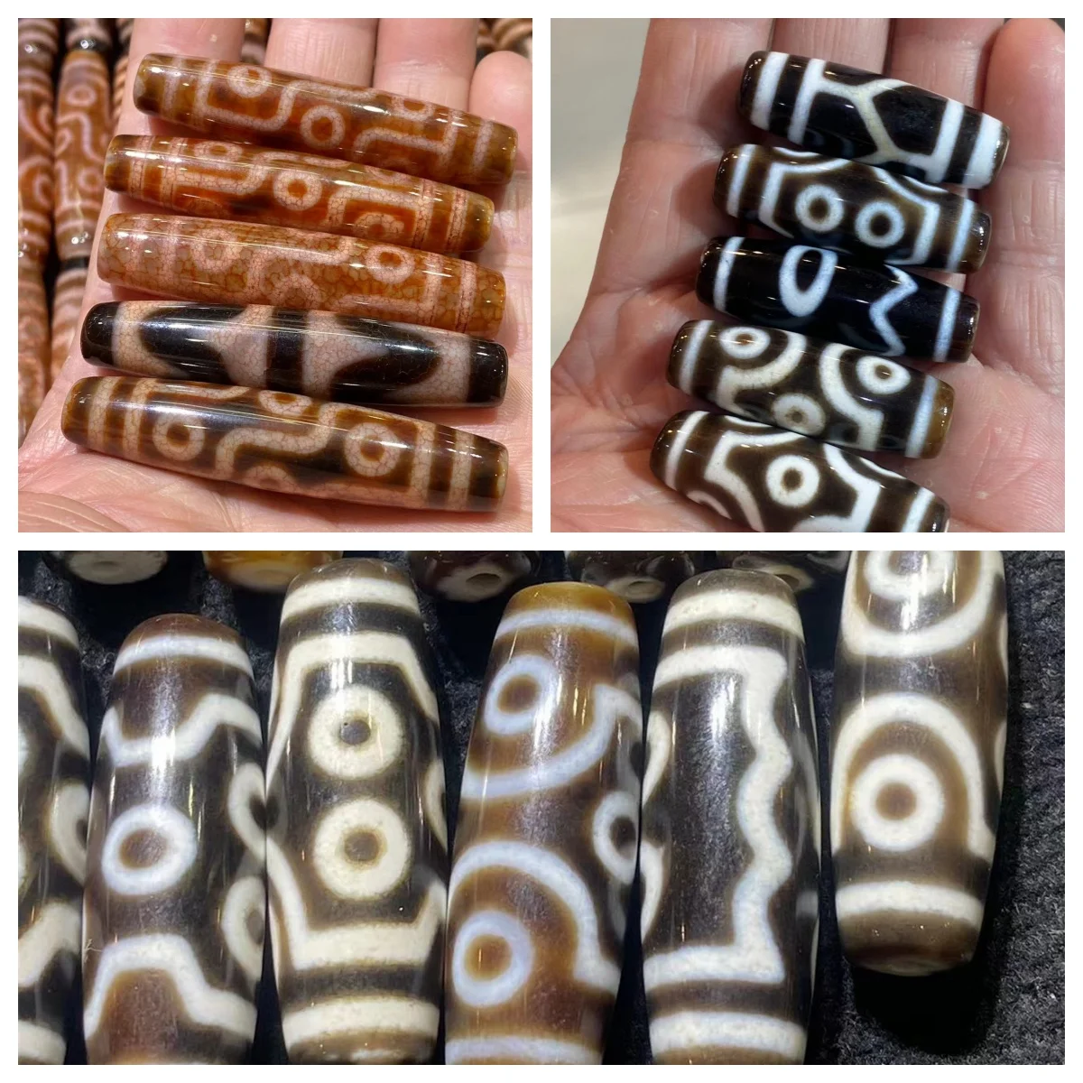 50pcs/lot Limited time discounts Premium variety Ethnic style Weathering of old material Tibetan agate dzi beads wholesale