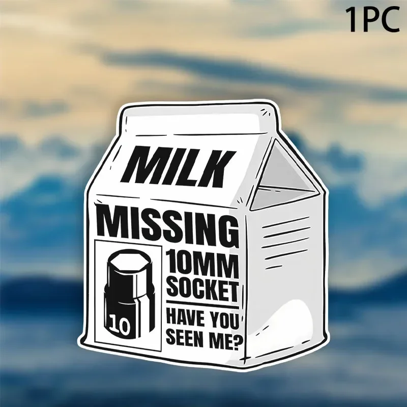 1PC Missing 10mm Socket Joke Sticker - Waterproof Vinyl Decal for Garages/Tool Bags/Water Bottles|Hilarious Car/Tool Lovers Gift
