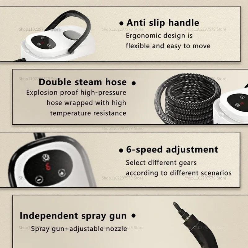 2025 New High Temperature Steam Cleaner Touch Screen Display Small Household Air Conditioner Kitchen Range Hood Fast Heating