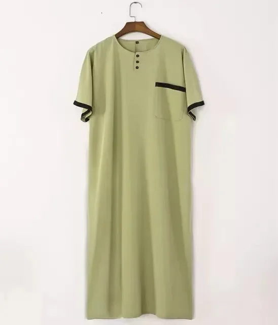 Men Muslim Long Robe Dress Abaya Saudi Arabia Eid Prayer Jubba Thobe Arab Blouse Arabic Kaftan Islamic Clothing جلباب رجالي