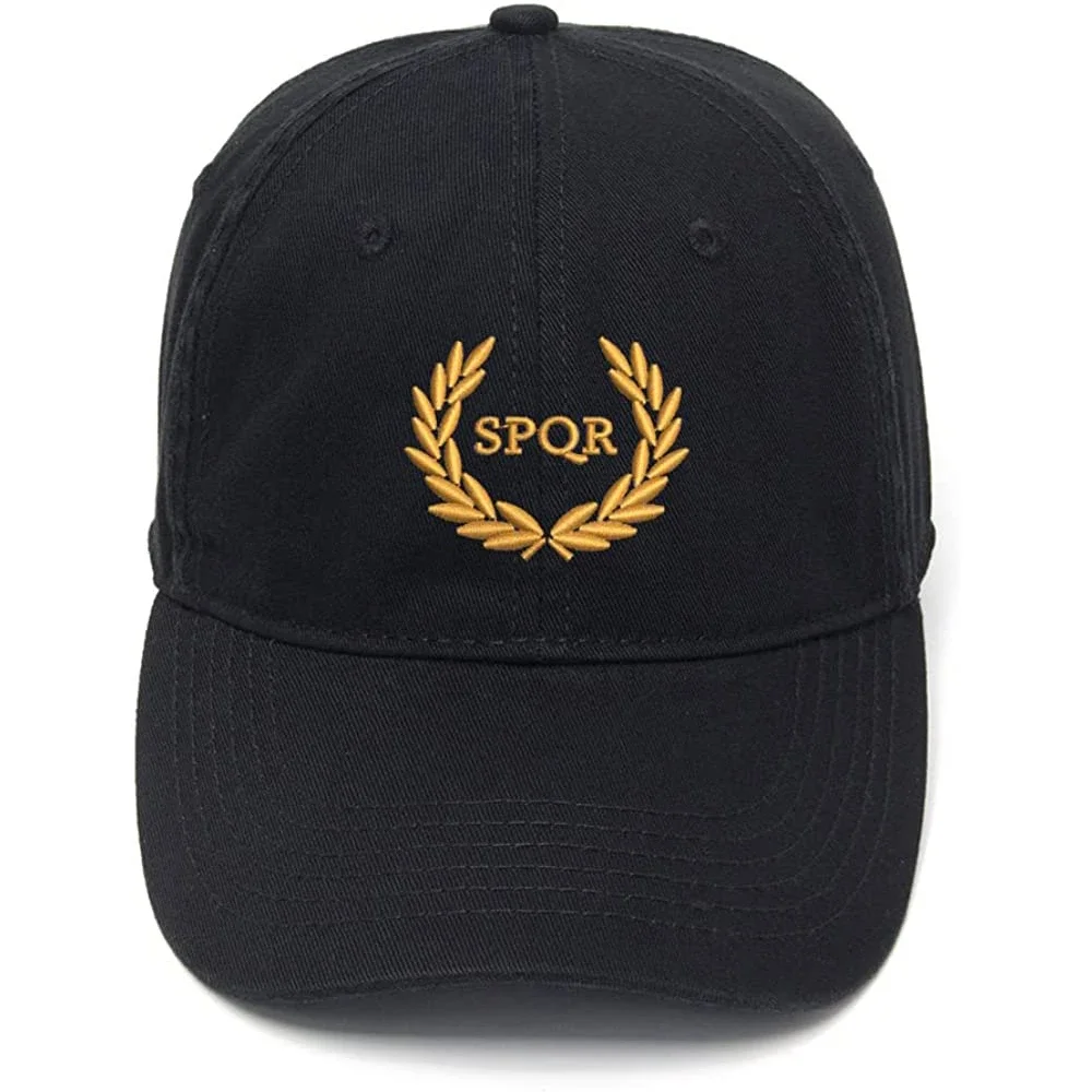 Lyprerazy Men's Baseball Cap SPQR Roman Empire Embroidery Hat Cotton Embroidered Casual Baseball Caps