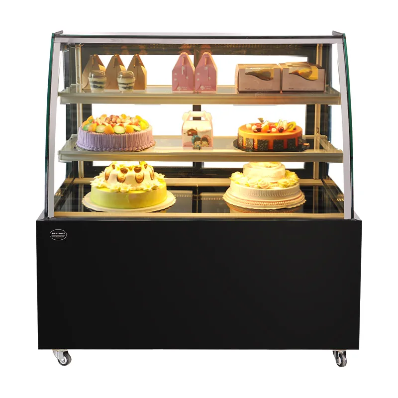 Commercial New Style Hot Sale Cake Cabinet Manufacturer With Glass Door And Size Customized For Supermarket Fresh Cake cabinet