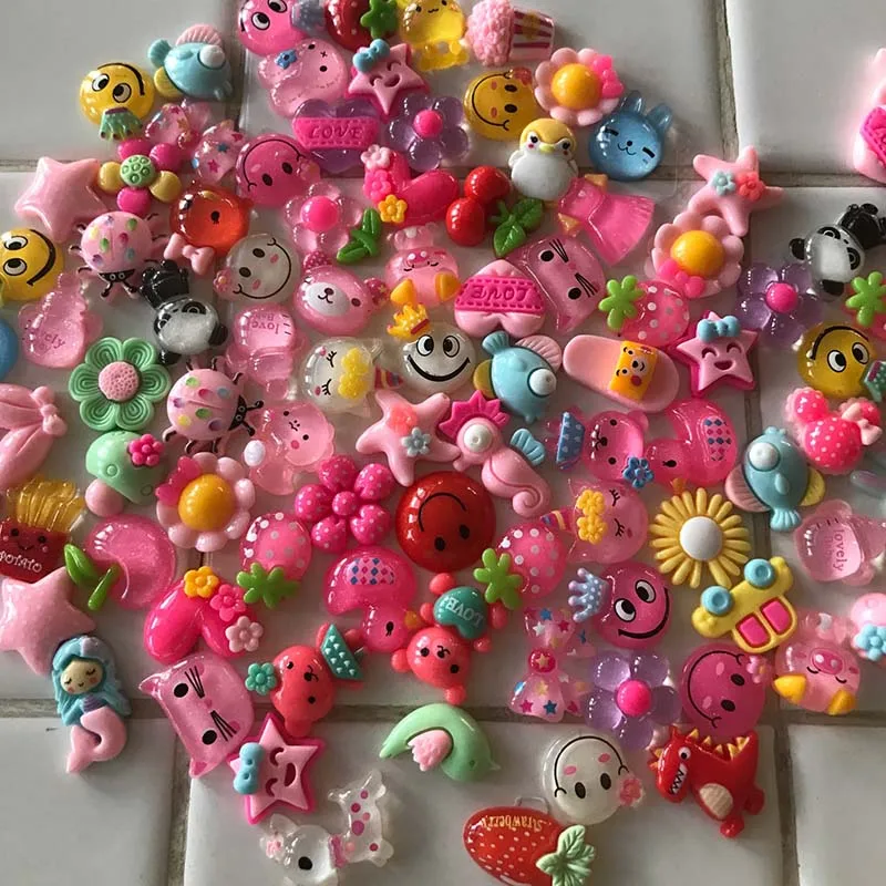 30/50Pcs Mix Resin Nail Charms 3D Lollipop/Rainbow Donuts/Candys/Bear Acrylic Cartoon Nail Art Decoration DIY Kawaii Nail Parts