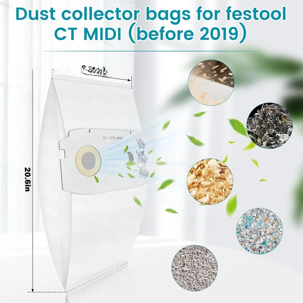 Dust Bags For FOR Ct FOR Midi 498411 Before 2019 Vacuum Cleaner Filter Precision Fit Self Locking High Efficiency No Leak