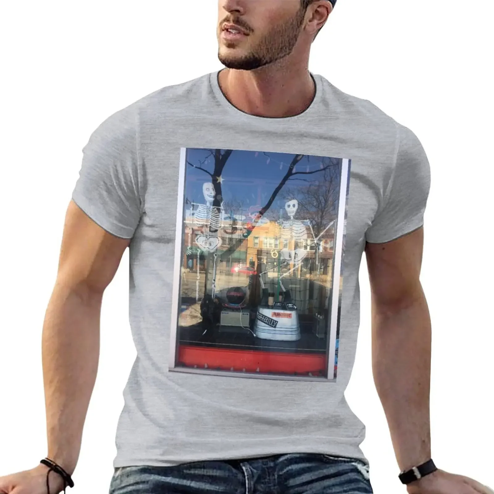 Urban Saloon Window T-Shirt kawaii clothes anime t shirt men