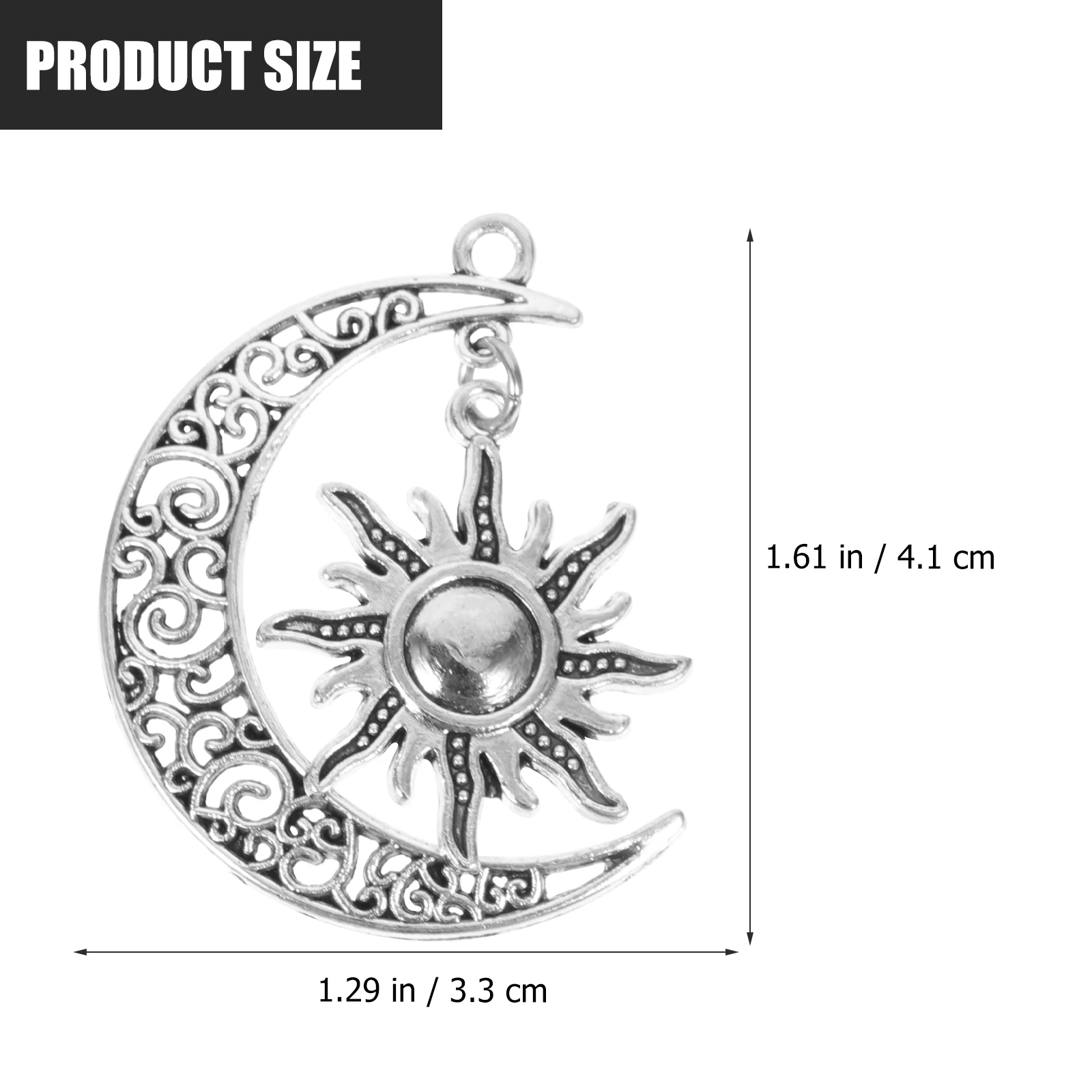 

10 Pcs Moon Sun Pendant Charms for Necklaces Bulk and Pentagram Jewelry Alloy Lovers