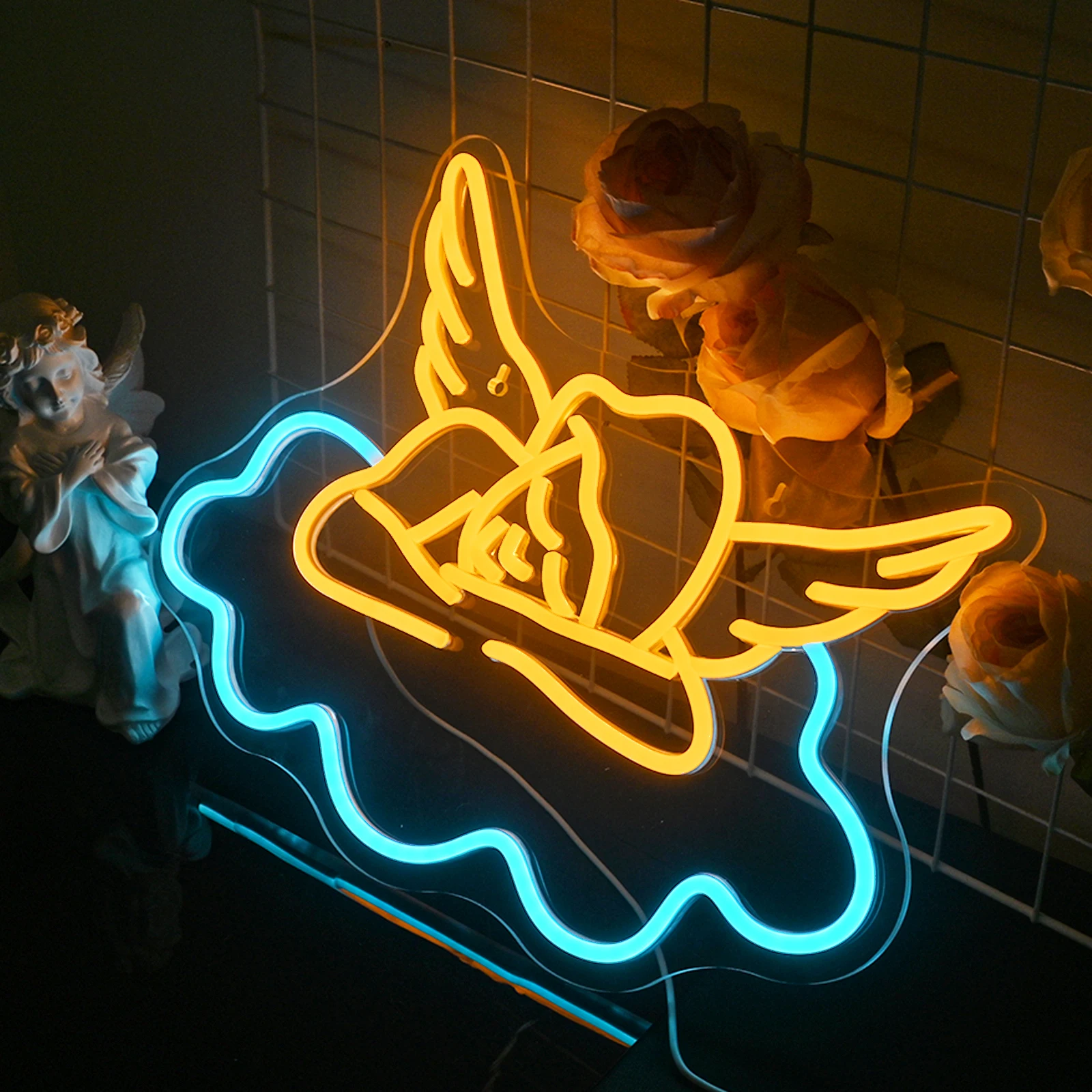 Sleep Angel Neon Sign Children's Bedroom Led Neon Lights for Wall Decor for Baby Welcome Ceremony Home Club Birthday Party Decor