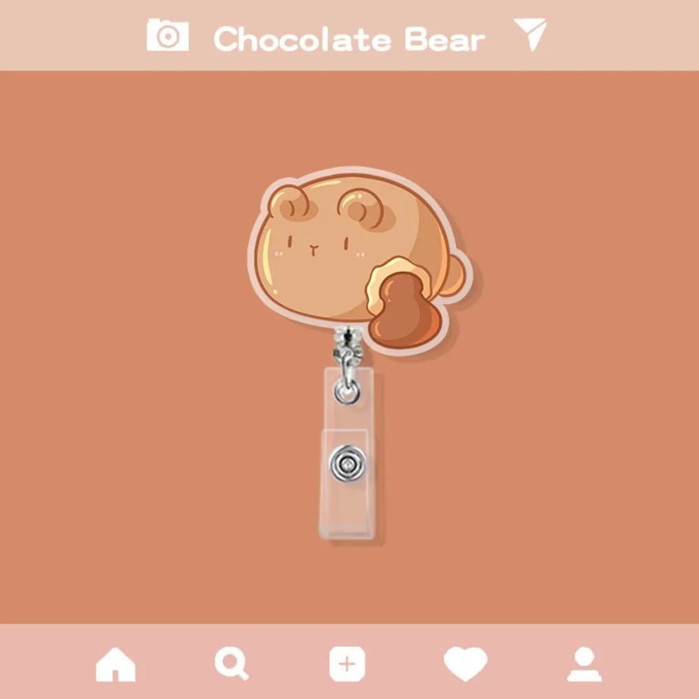 Animal Style Dumplings Animals Badge Reel Dumplings Cartoon Animal Cartoon Retractable Badge Reel Cat Creative