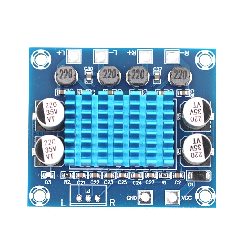 Carte d'amplificateur de puissance audio stéréo numérique, canal de touristes HD XH-A232, carte d'amplificateur audio 12V 24V DC