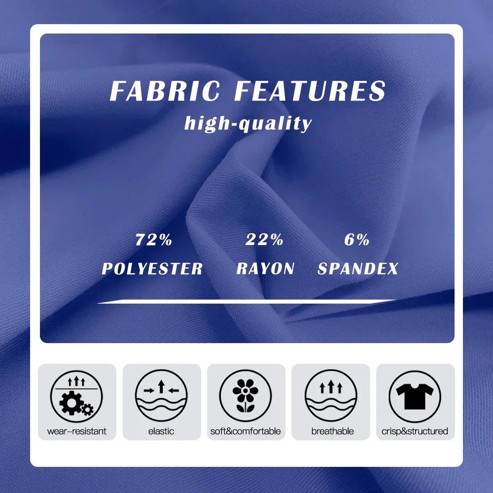 V-Neck Short Sleeve Elastic Scrub Set Unisex Medical Doctor Surgical Overalls Operating Room Workwear Clinical Clothes for Nurse