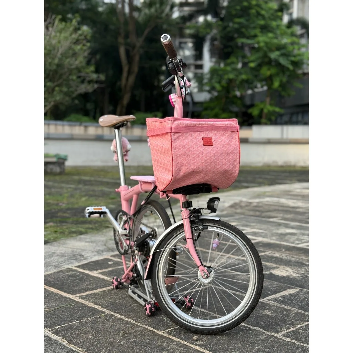 DJCRAWLER Folding Bicycle Front 9L Vegetable Basket Storage Bag Vegetable Basket Bag for Brompton Upgrade Parts