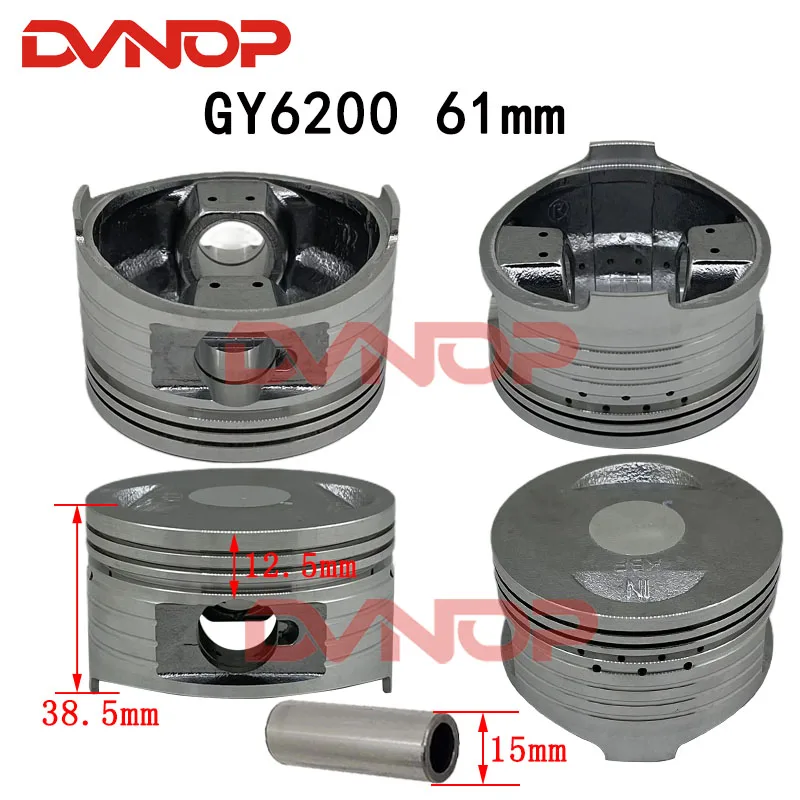 GY6 50 60 80 100 125CC 150CC  175CC 180CC 39mm  44mm 47mm 52.4mm 57.4mm 58.5mm 61mm 63mm Piston Kit Quad ATV Go Kart Buggy Parts