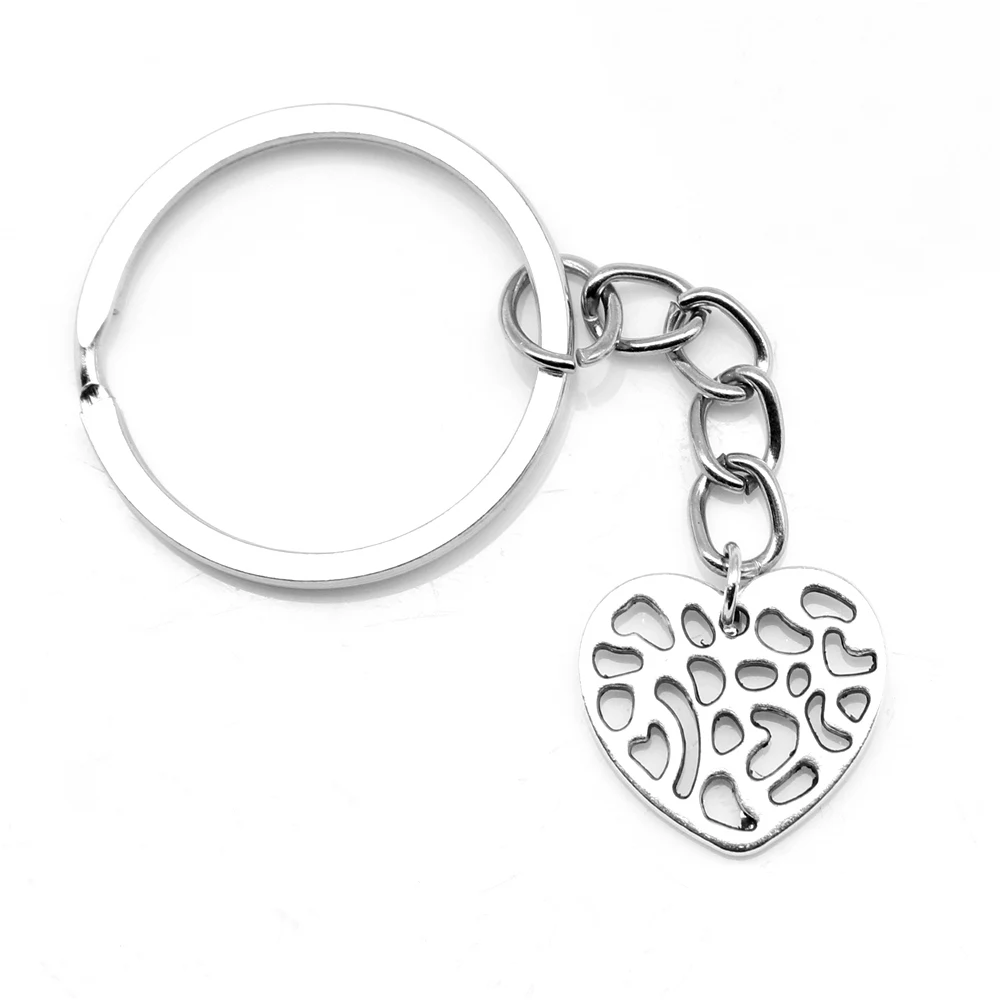 1 Piece Peach Heart Keychain Key Ring Women Jewelry 17x18mm