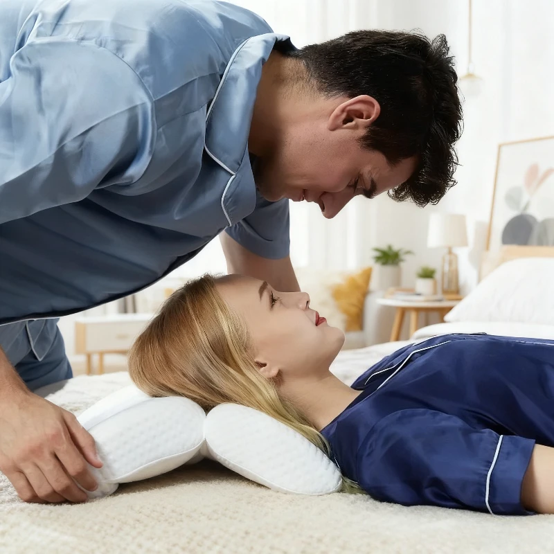 وسادة منحنية على شكل حرف U للنوم، وسادة يد من إسفنج ميموري، منتجات مجوفة، وسادة للرقبة، نوم جانبي للسفر، هدية عيد الميلاد #3