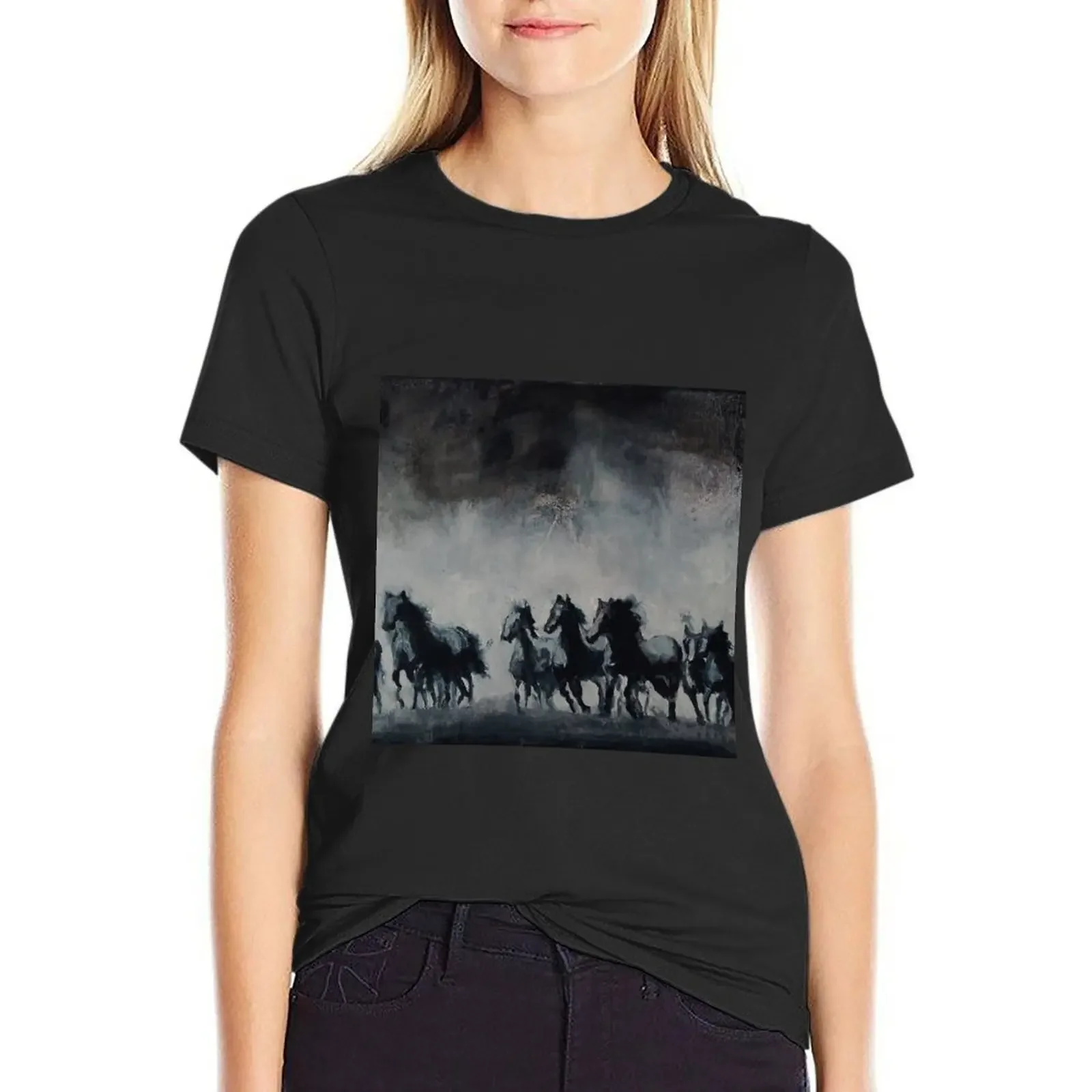 

Raging - Horse Painting T-Shirt aesthetic clothes oversized Short sleeve tee t-shirts for Women pack