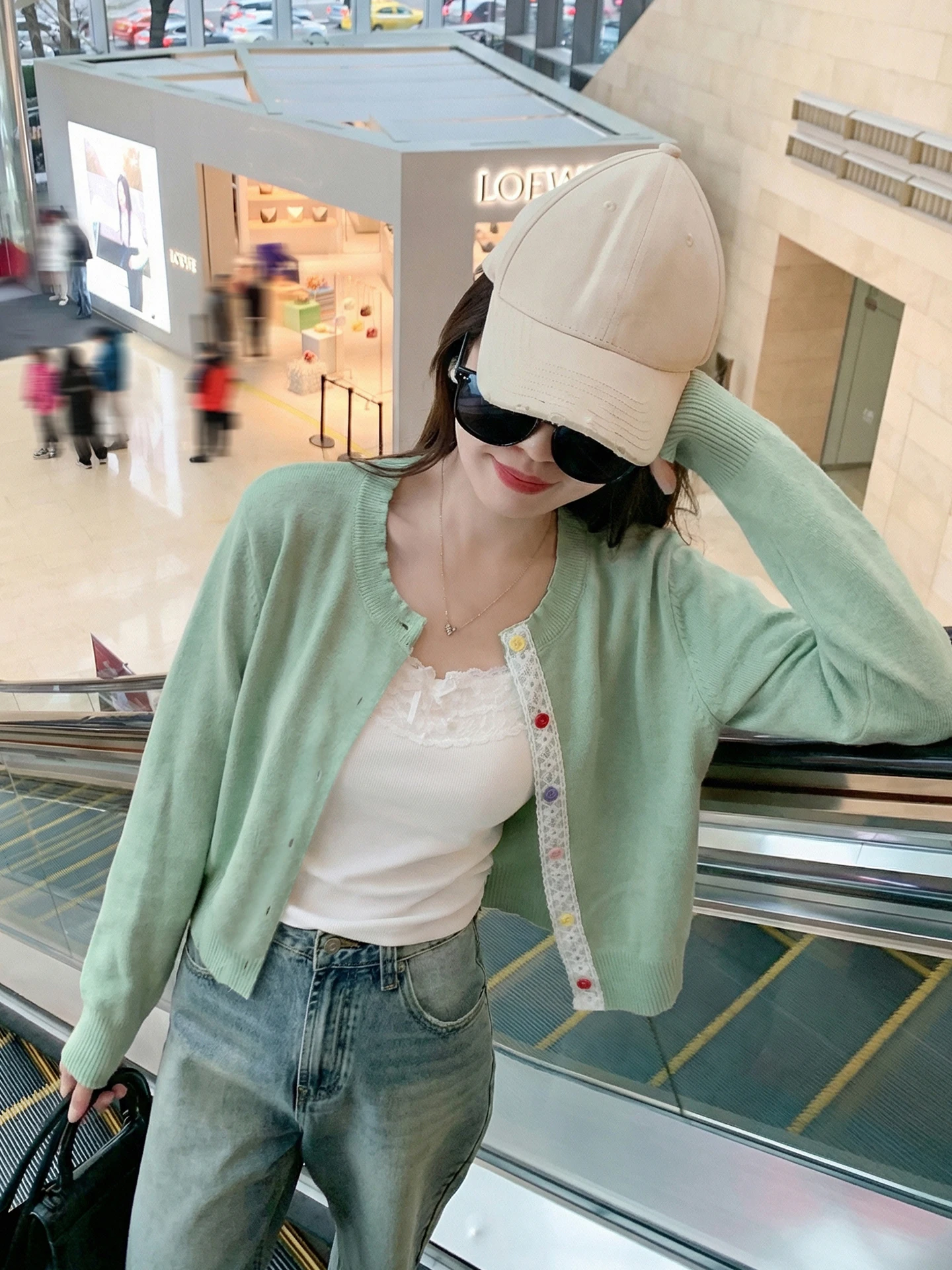 

Loose Fit een ort Knitted Open Cardigan Women's Korean Sle Spring New Arrival Sweater Jaet Top Commute Faion