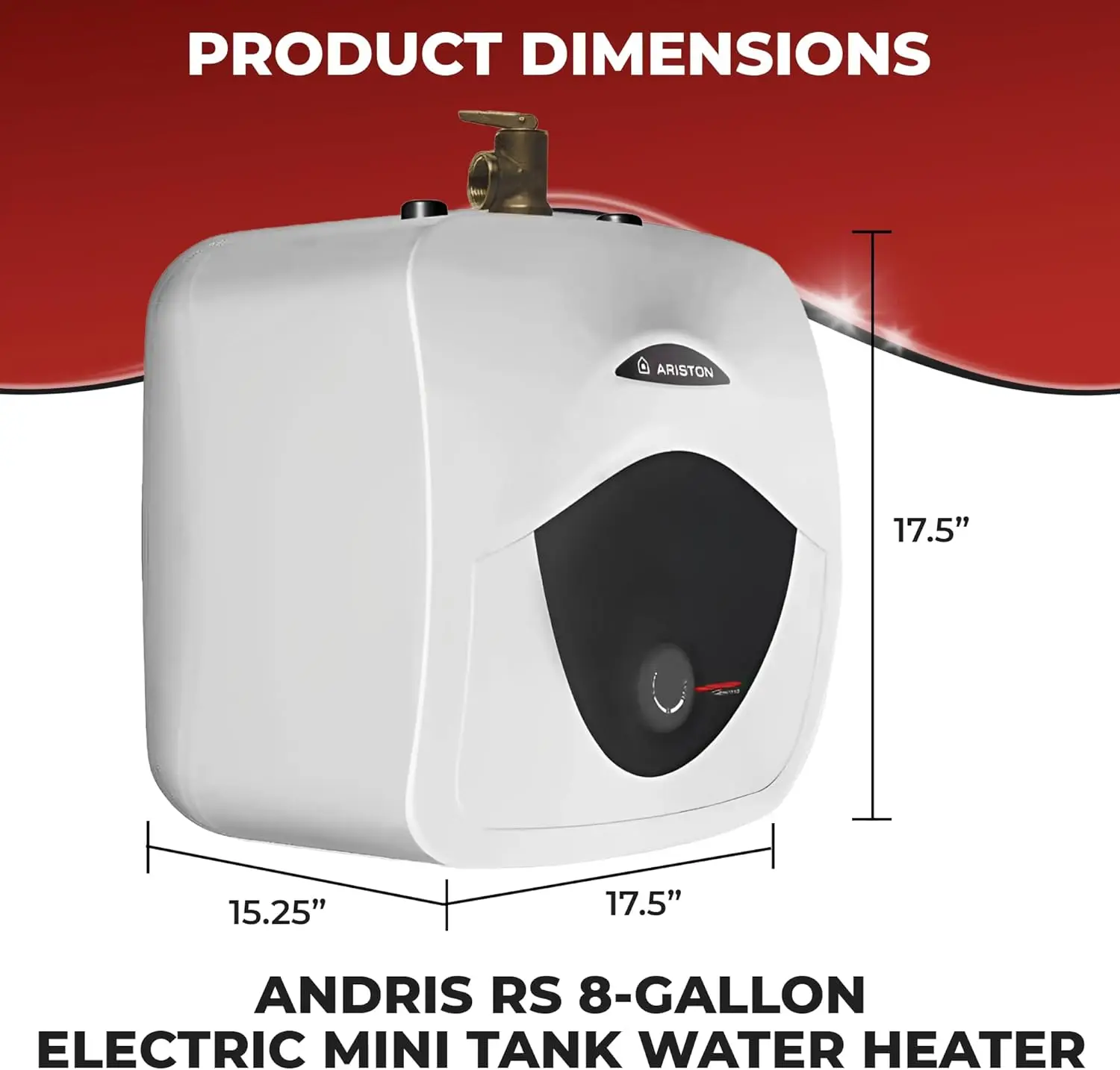 Andris Mini-Tank Electric Water Heater – Heating Solution for RV and Compact Spaces Smart Boost 120-Volt 8 Gallon Capacity