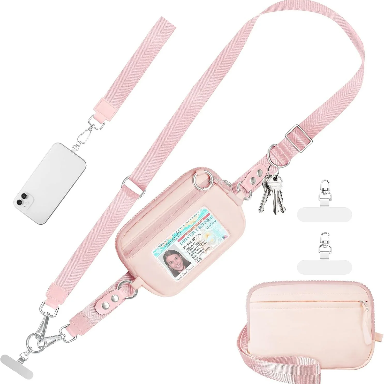 Mobile Phone Lanyard Crossbody Bag Id Card Mobile Phone Storage Bag Id Card Holder Detachable Storage Bag