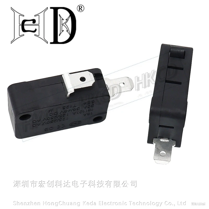 2pcs KW7 small micro switch self resetting 2-pin handleless pulley limit switch travel switch normally open