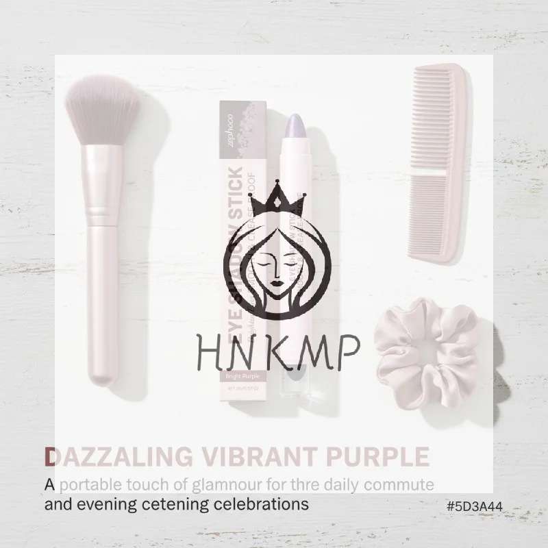 Portable Shimmer Cream Eyelid Stick Light Purple Long Lasting Creamy Eyeshadow for Work and Night Events
