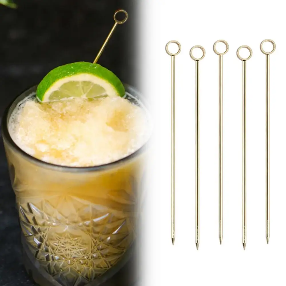 Stainless Steel Kitchen Tools For Drinks Decoration Fruit Sticks Cocktail Picks Toothpicks Fruit Fork